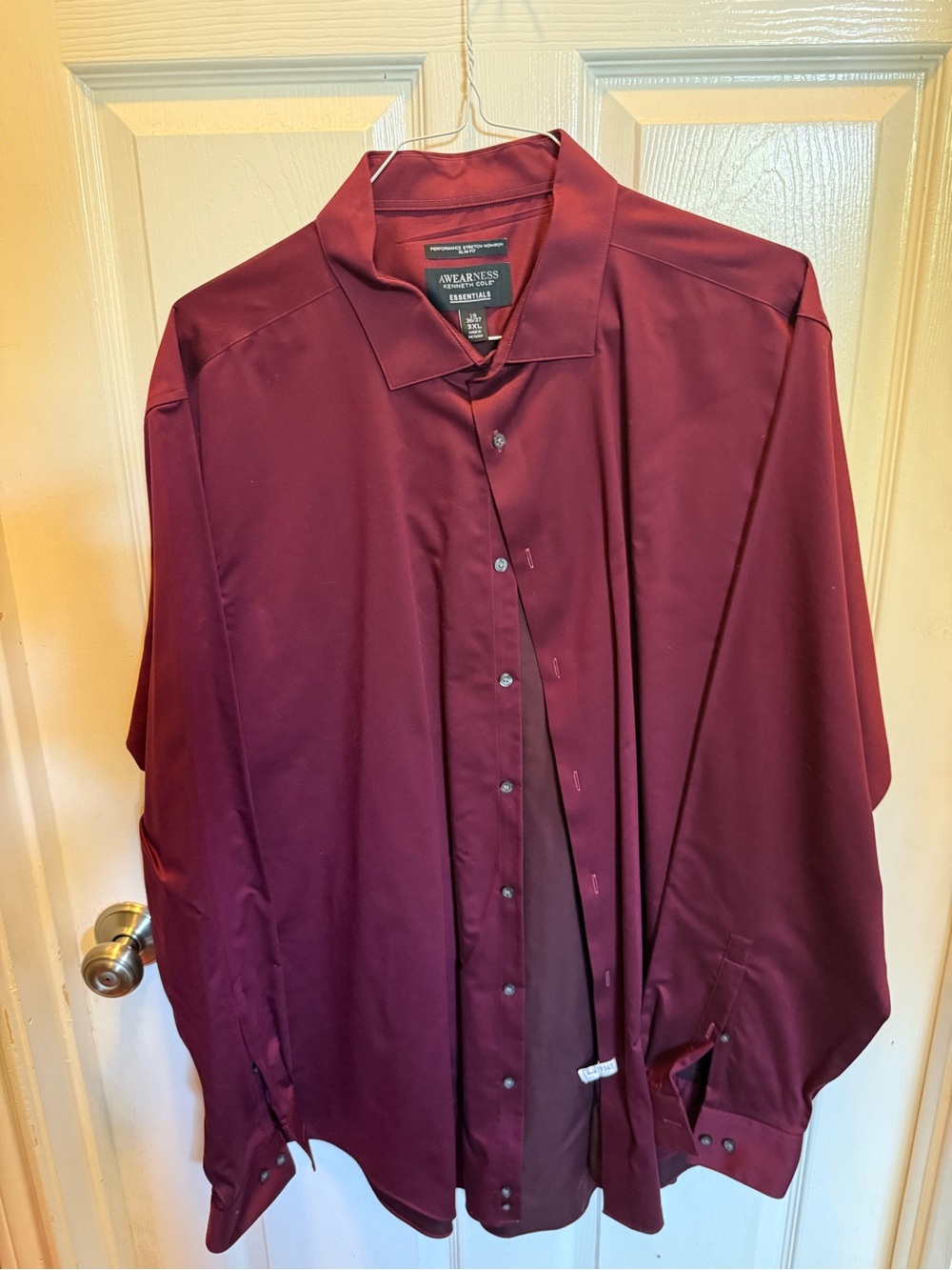 Kenneth Cole Men’s Burgundy Dress Shirt